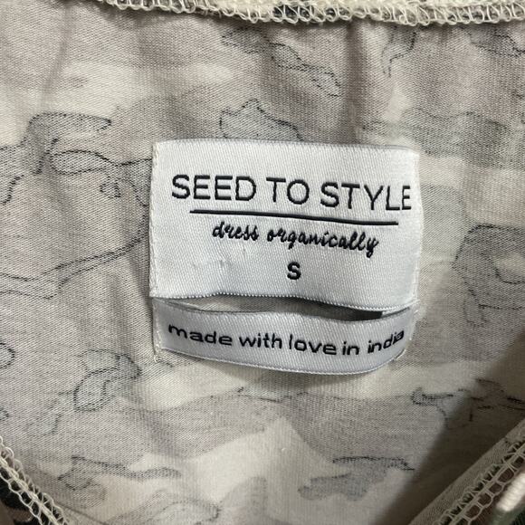 SEED To STYLE Organic Cotton T-shirt Dress‎ Size Small Camo Army Short Stretch - Picture 3 of 4